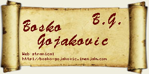 Boško Gojaković vizit kartica